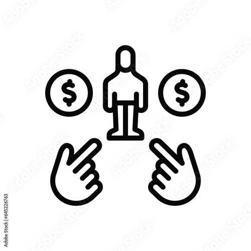 Black line icon for liable 