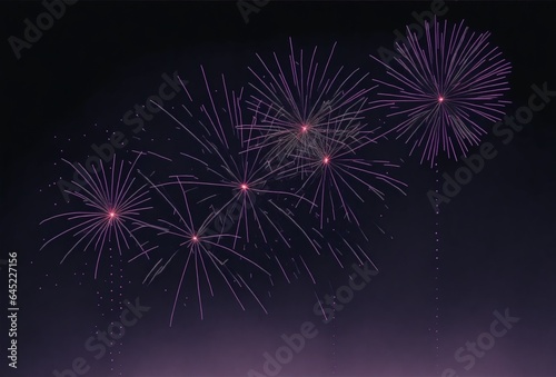 Pink beautiful firework fireworks pyrotechnics on a dark background.