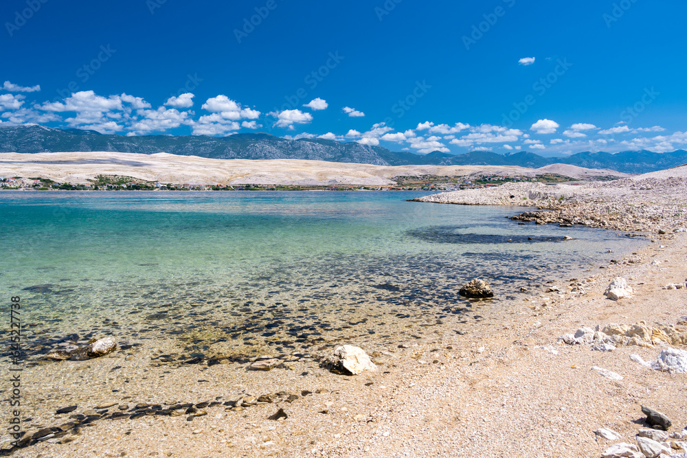 paradise beach on Pag island in Croatia