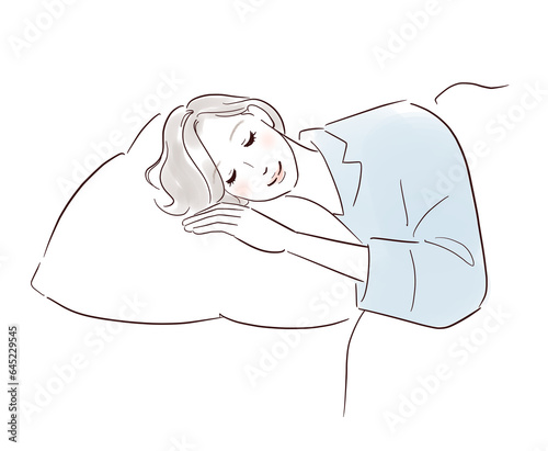 Plakat 気持ち良さそうに眠るミドル女性