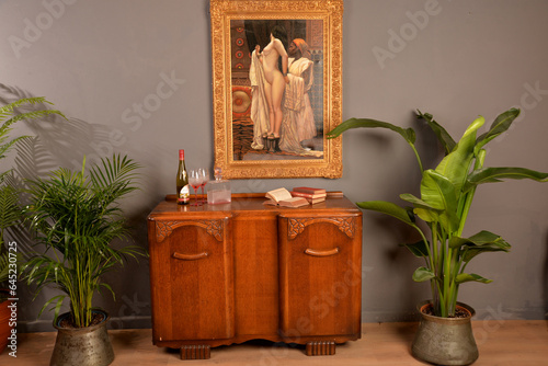nude frame oil paintig table hang on wall top furniture (ID: 645230725)