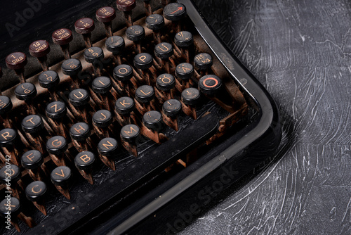 Antique typewriter office closeup keyboard (ID: 645230742)