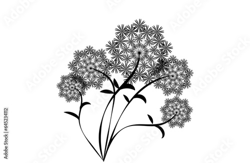 set of flowers isolated on white