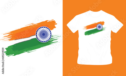 India independence day 15th august t-shirt design editable template