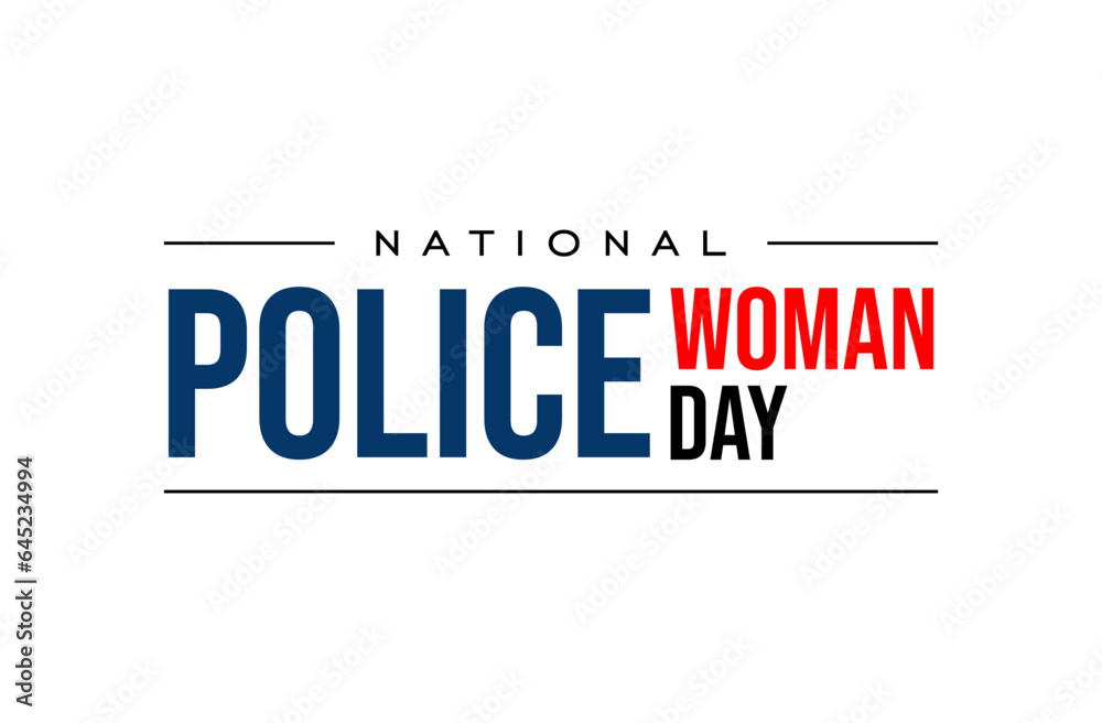 National Police Woman Day Holiday concept. Template for background, banner, card, poster, t-shirt with text inscription