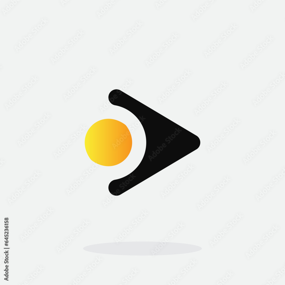 Play button for media app logo design with black and yellow color. Streaming service app Logotype. Multimedia player icon design element for Music and movie start sign, audio and video editor logo Play button for media app logo design with black and yellow color. Streaming service app Logotype. Multimedia player icon design element for Music and movie start sign, audio and video editor logo
