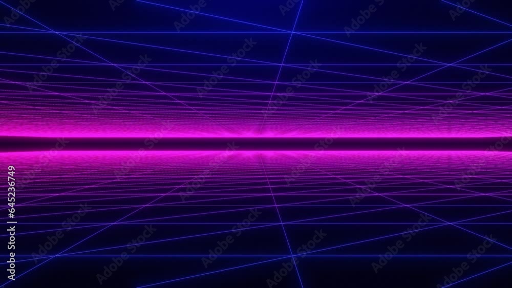 Abstract sci-fi grid, bright glowing neon lines, cyberpunk, wireframe net footage, Retro. Seamless loop Abstract sci-fi grid, bright glowing neon lines, cyberpunk, wireframe net footage, Retro. Seamless loop