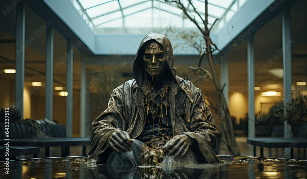 Fototapeta premium gloomy sitting alone