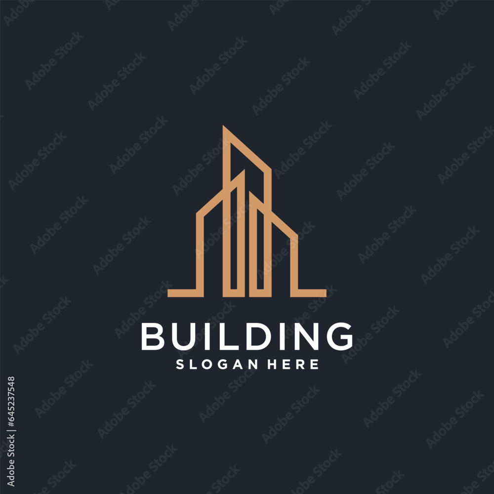 Real estate building logo design with creative idea Real estate building logo design with creative idea