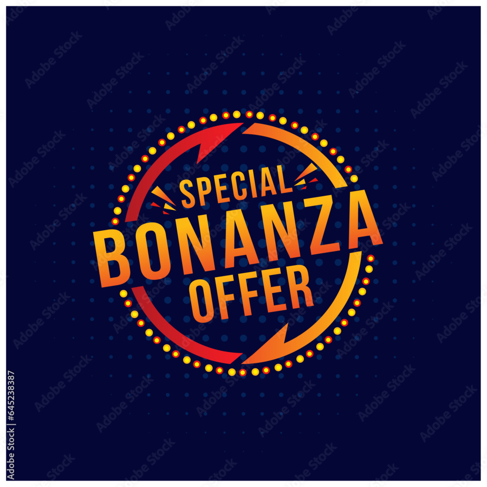 Special Bonanza Offer Retro Vintage Lights Logo Template. Special Discount Offer Logo. Advertising Logo Design
