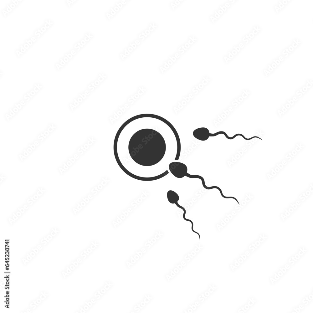 Abstract sperm icon, sperm icon and sperm vector that runs towards the egg