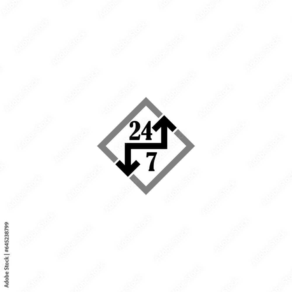 24 Hours a day service icon symbol. Service 24 hours day and 7 days week 24 Hours a day service icon symbol. Service 24 hours day and 7 days week