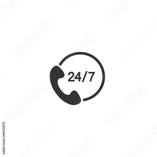 24/7 call center support vector icon