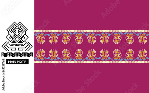 Vector seamless batik songket motif from indonesian for printing , clothing , card , cotton ,carpet and another textile product. Border pattern isolated. Arabic, aztec ,songket, ikat, batique, ulos.