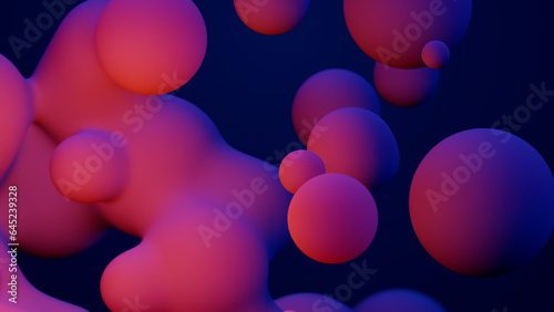 Metaverse 3d render morphing animation pink purple abstract metaball metasphere bubbles art sphere blue background backdrop vr space moving meta balls shapes motion design fluid liquid of presentation