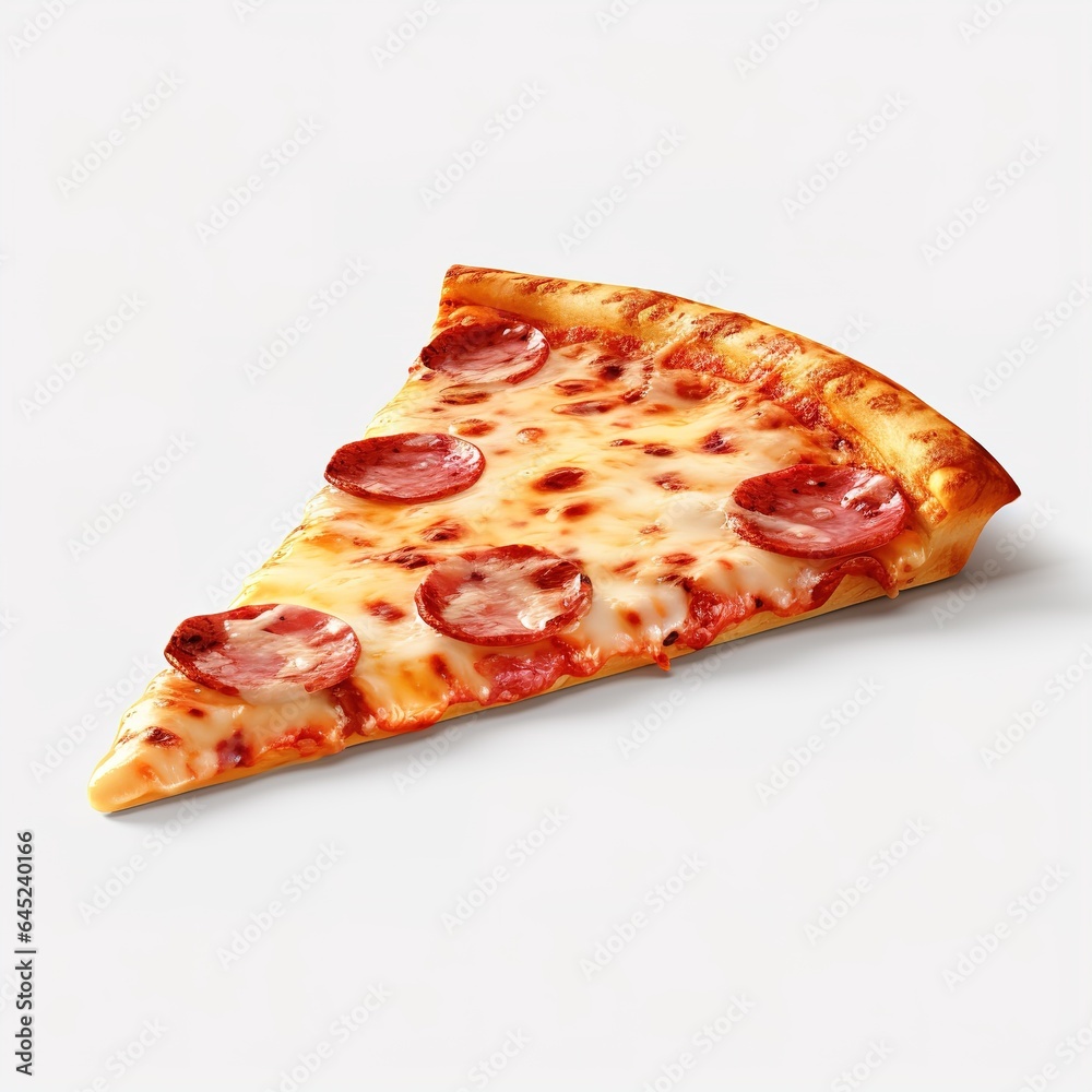 Slice of fresh italian classic. Pizza isolated on white background Slice of fresh italian classic. Pizza isolated on white background