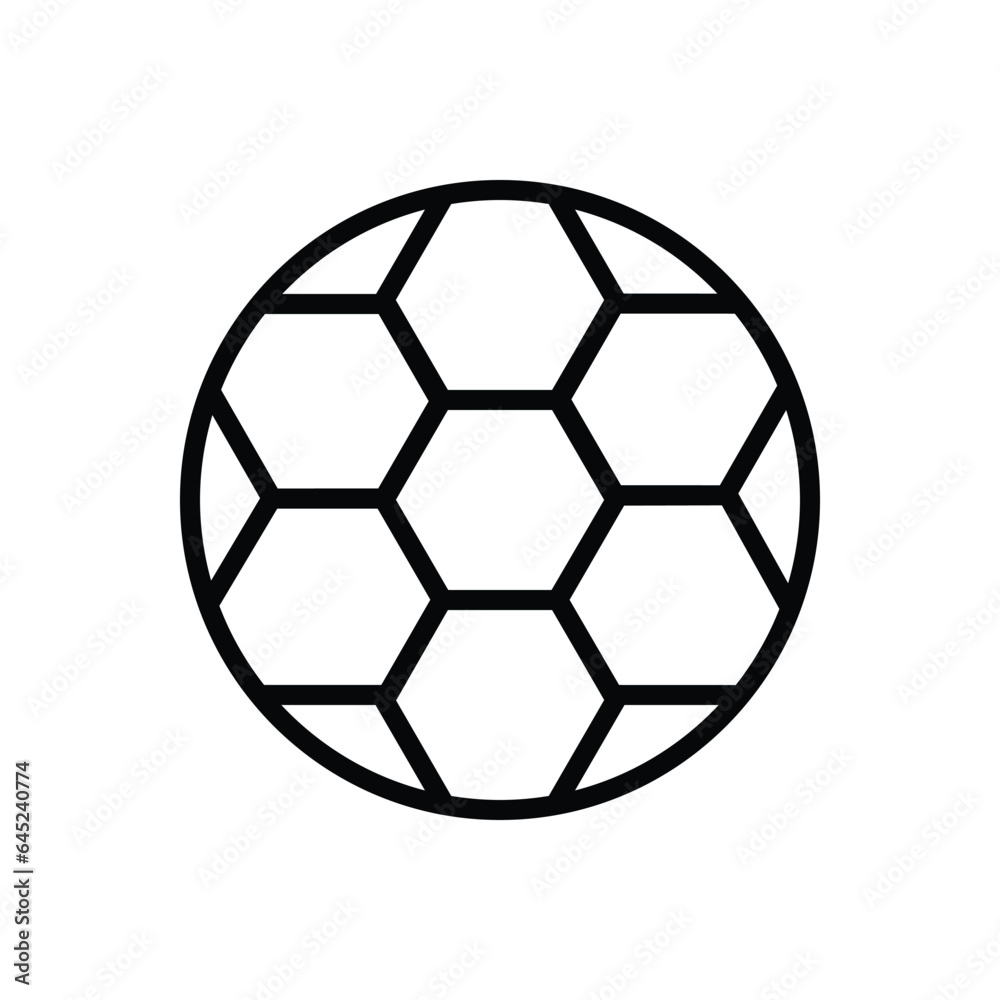 Black line icon for football 