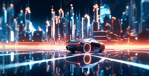 EV electric car system or futuristic automotive technology with connecting power control.super computer in modern machine.artificial intelligence development.
