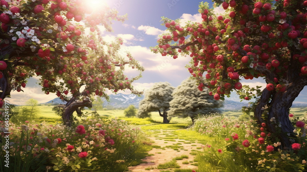 Obraz premium Blooming apple tree in spring