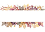 Watercolor vector banner with bright autumn foliage.