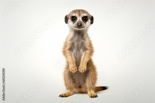 a small meerkat standing on its hind legs