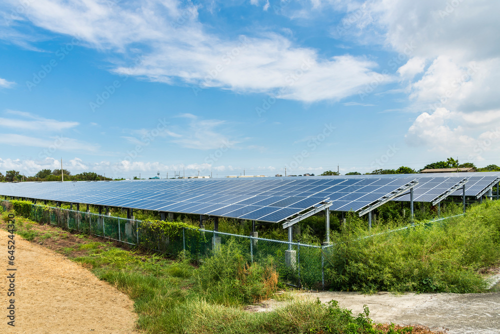 Close-up of Photovoltaic panels for renewable electrical energy production in Taiwan.