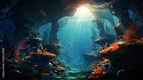 underwater landscape background