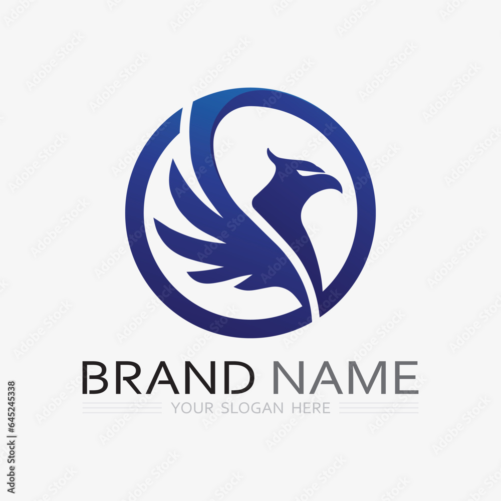 birds and wing logo animal vector icon fly design illustration template graphic
