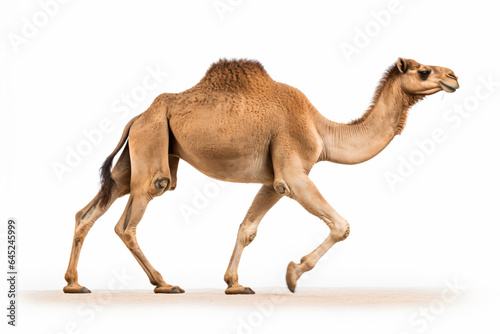 a camel walking across a white surface © illustrativeinfinity