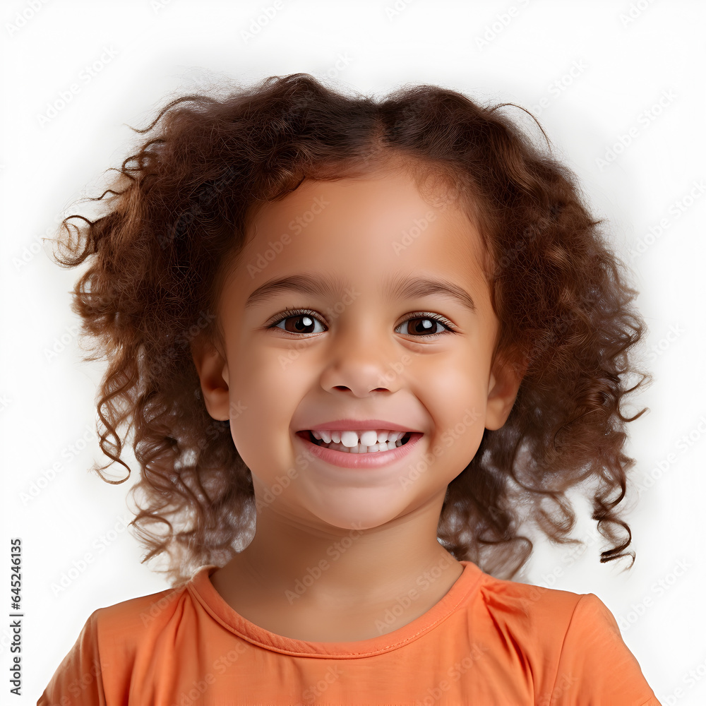 Cute african american small girl smiling isolated on white. Cute african american small girl smiling isolated on white.