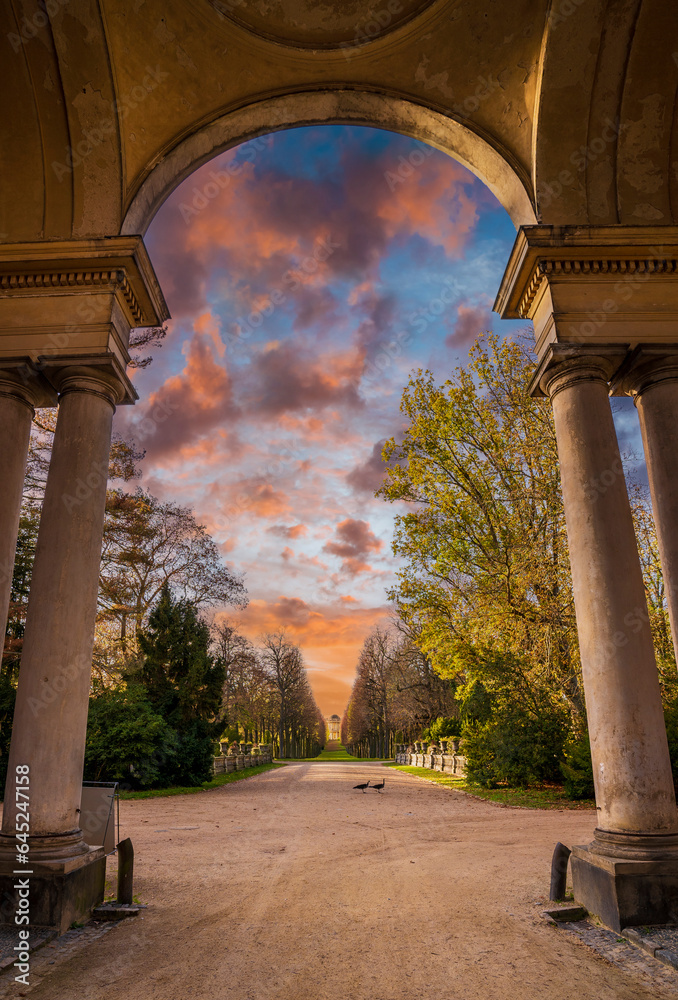 The Sanssouci Park view  in Potsdam of Germany 