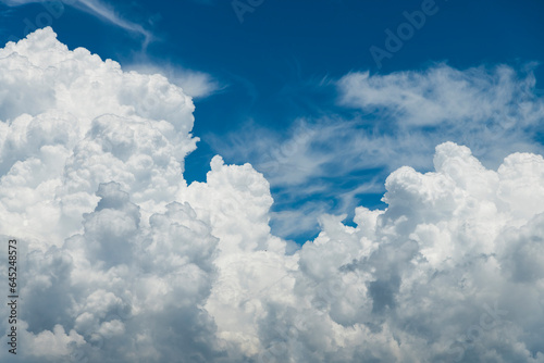 Beautiful clouds with a blue sky background.
