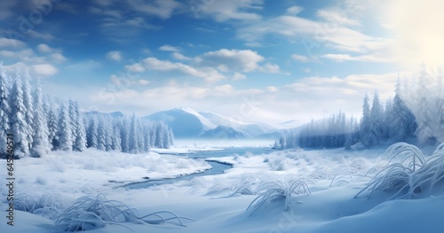 Winter Nature ice background Generative AI