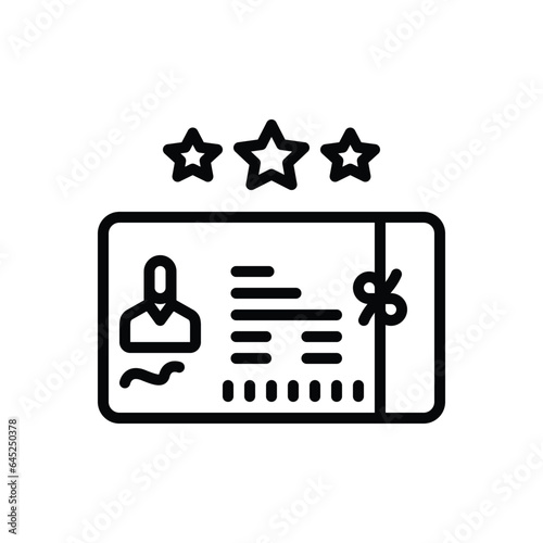 Black line icon for membership 