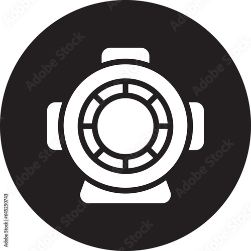 diving helmet glyph icon