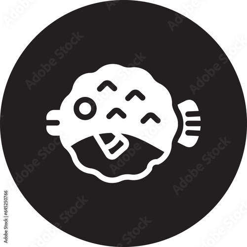 puffer fish glyph icon