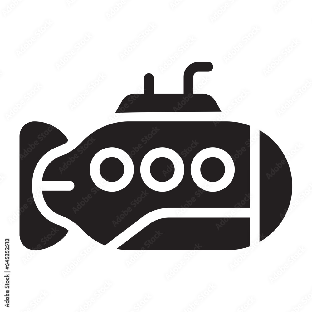 Obraz premium submarine glyph icon