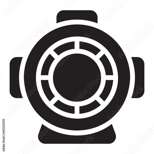 diving helmet glyph icon