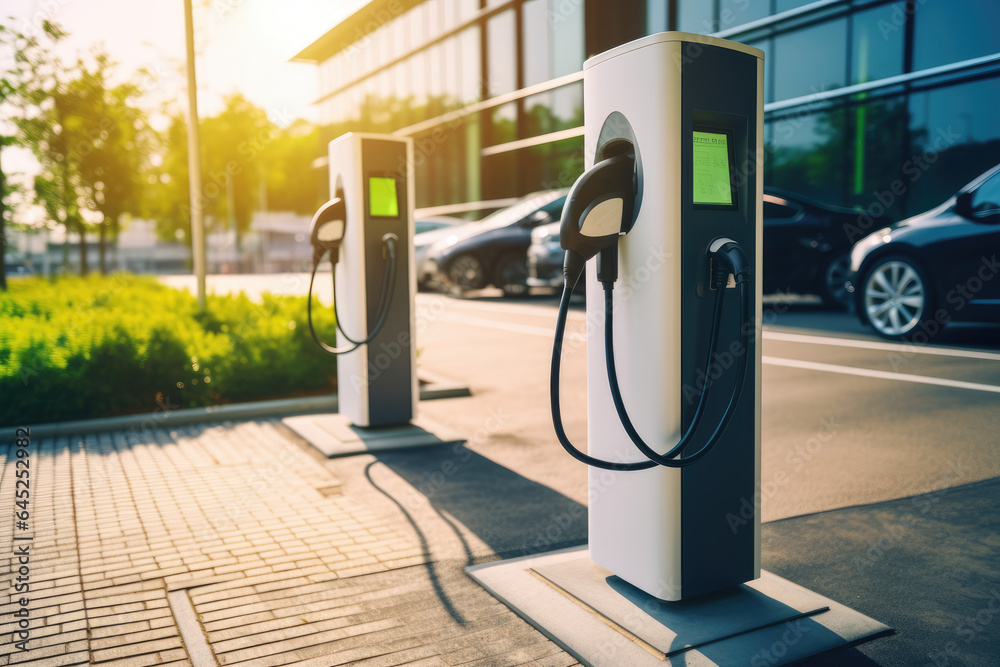 electric vehicle chargers for charging car in park electric vehicle chargers for charging car in park