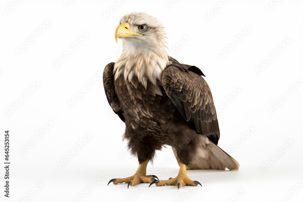 Obraz premium a bald eagle standing on a white surface
