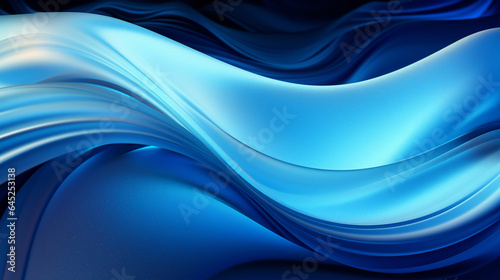 Wavy blue pattern. Abstract background with light reflection. AI generative