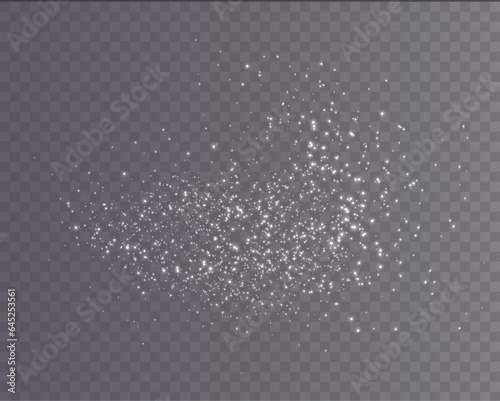 Christmas background. Powder PNG. Magic shining white dust. Fine, shiny dust particles fall off slightly. Fantastic shimmer effect.	
