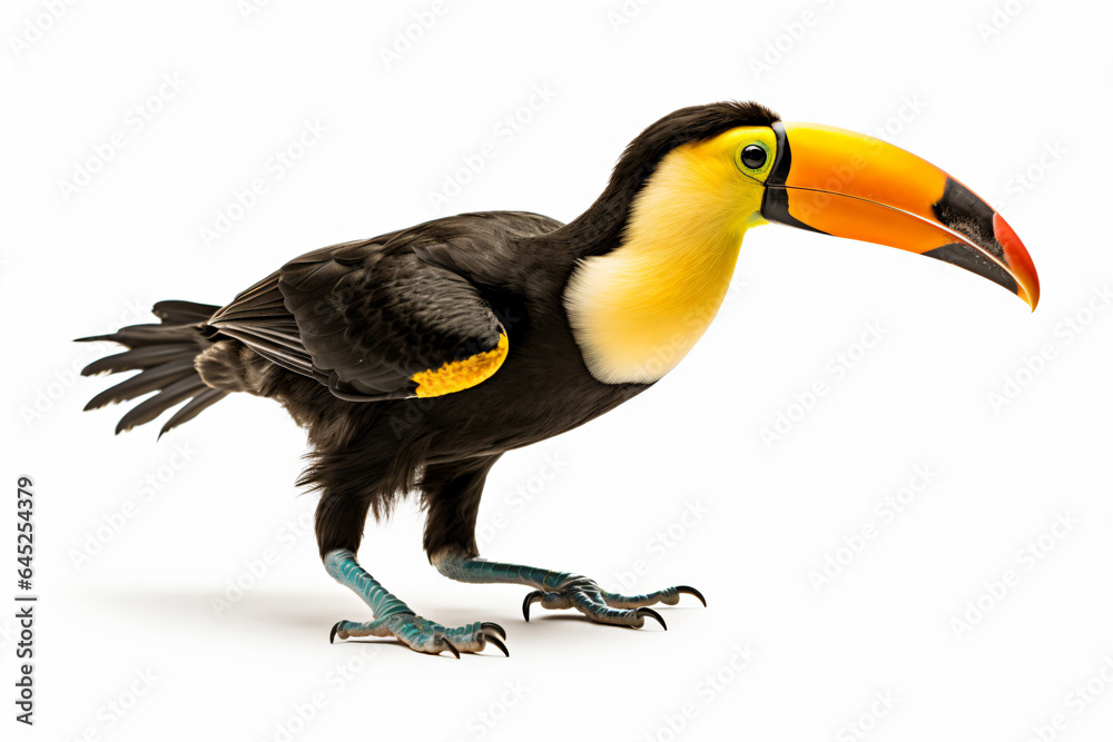 Obraz premium a black and yellow bird with a bright beak