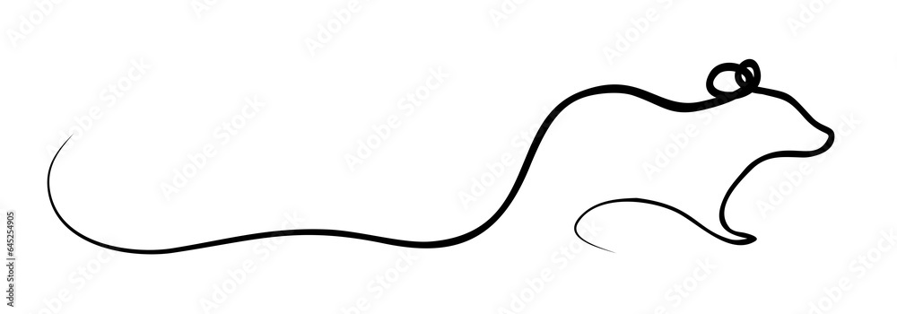 One line stylized symbol with mouse.
One line stylized symbol with mouse.