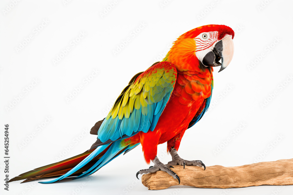 a colorful parrot sitting on a branch of a tree