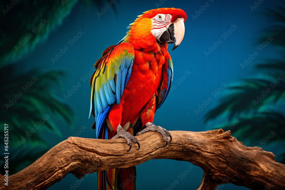 a colorful parrot sitting on a branch of a tree a colorful parrot sitting on a branch of a tree