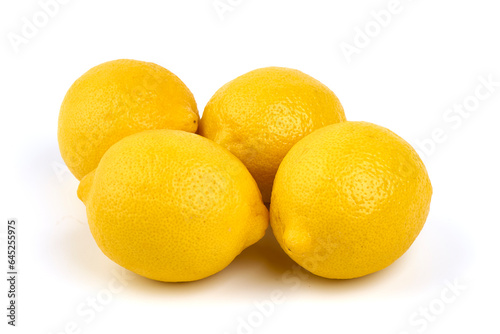 Fresh lemon fruits, isolated on white background.