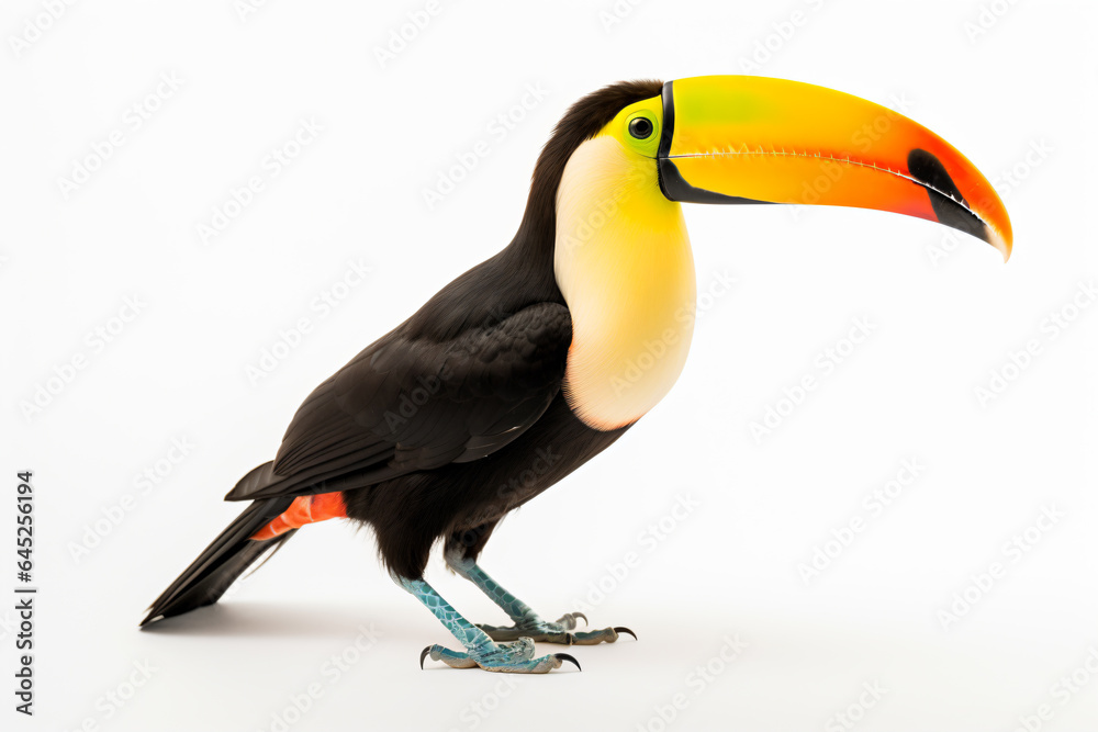 Naklejka premium a toucan bird with a bright colored beak