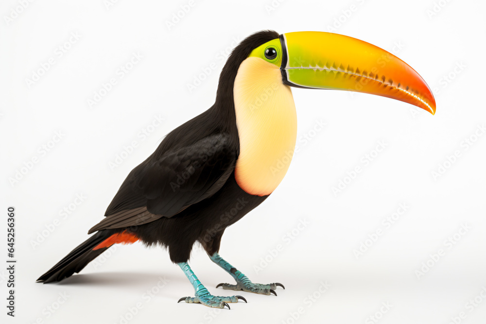 Naklejka premium a toucan with a yellow beak and a black beak
