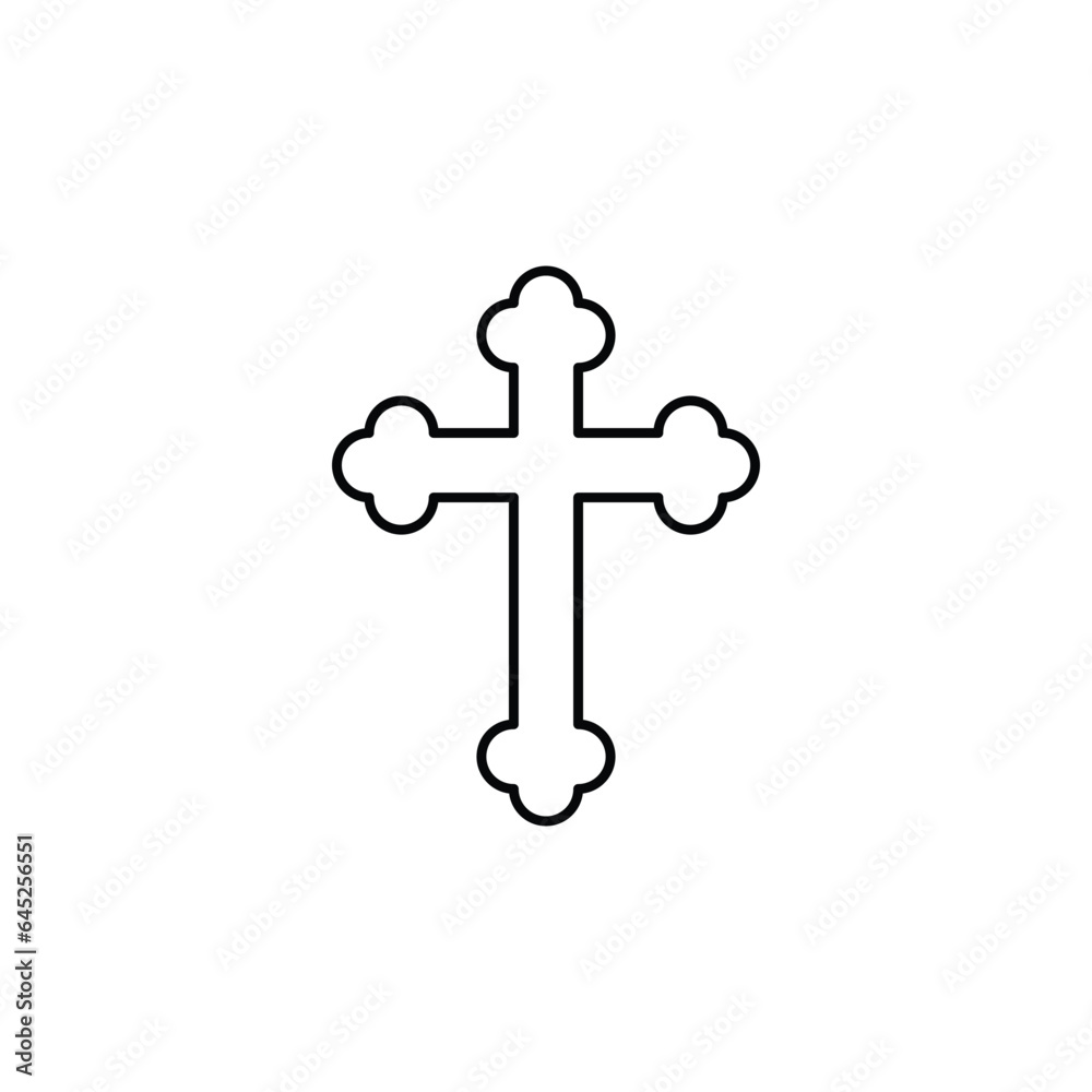 Religion cross icon vector church sign Religion cross icon vector church sign